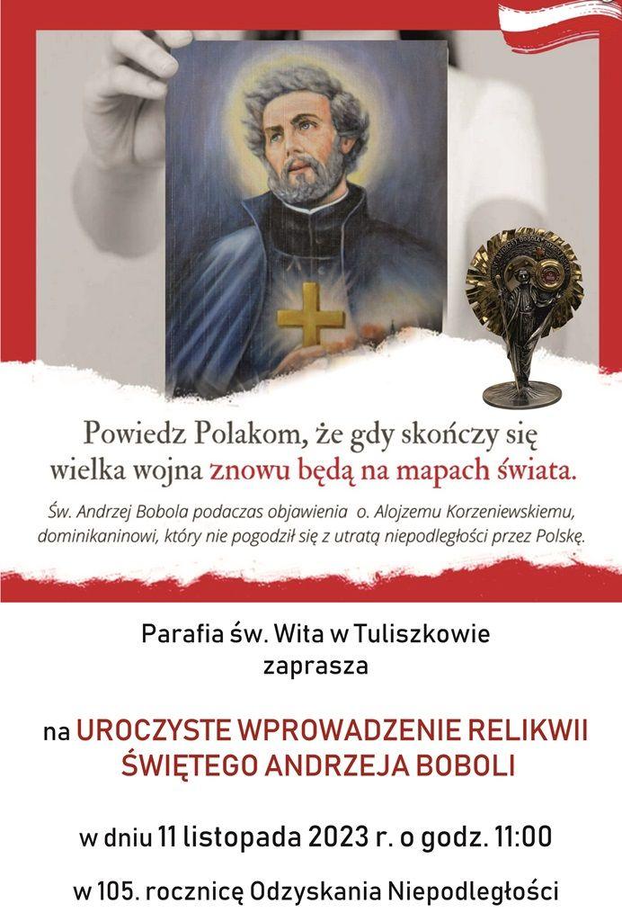 Tuliszków: wprowadzenie relikwii św. Andrzeja Boboli (zapowiedź)