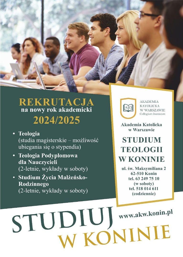 Rekrutacja na Studium Teologii w Koninie Akademia Katolicka w Warszawie (informacja)