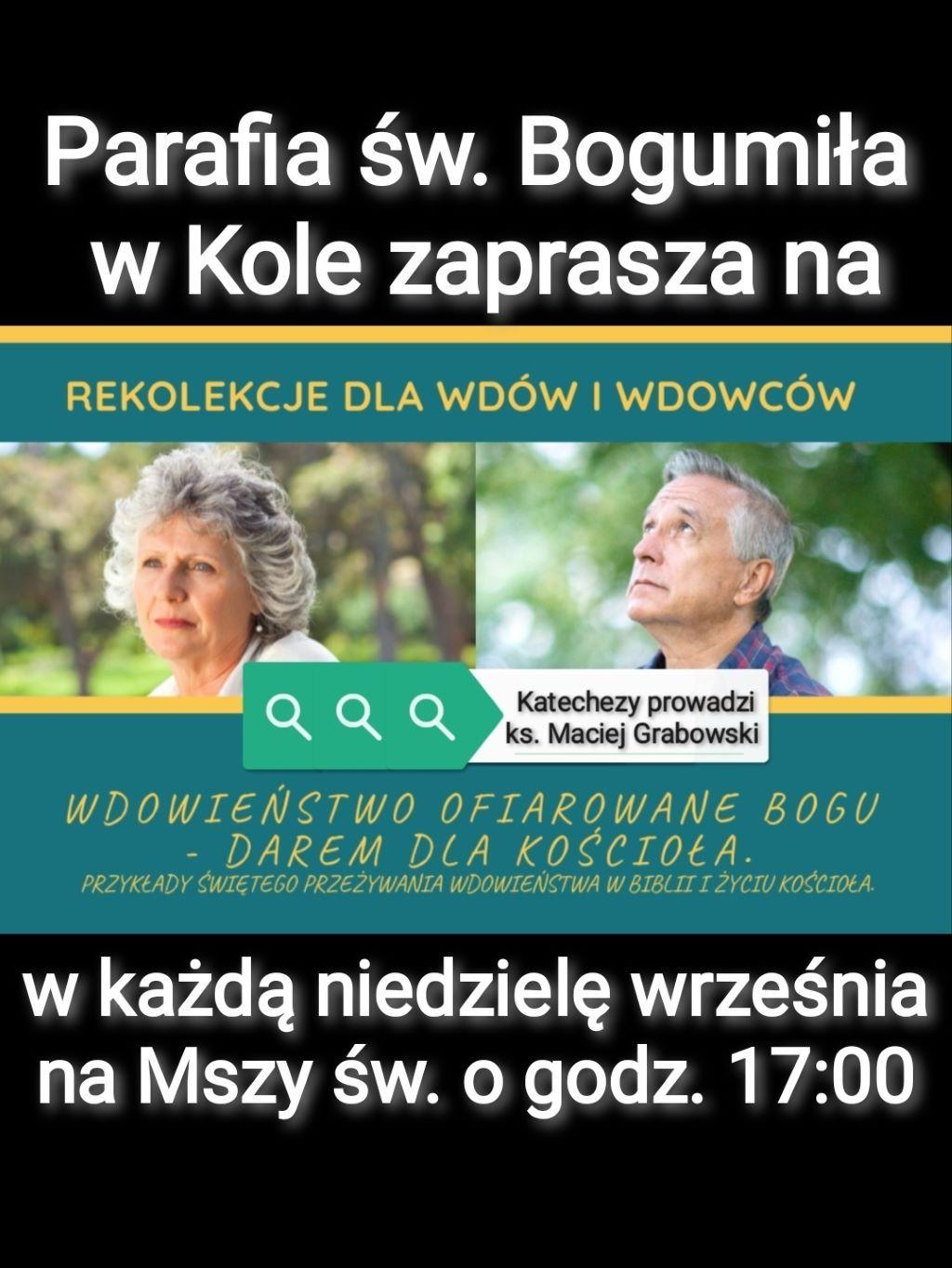 Koło: Zaproszenie na rekolekcje dla wdów i wdowców