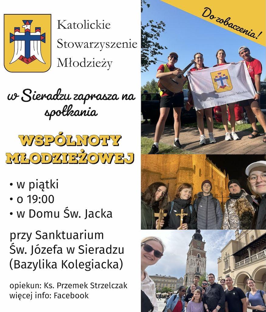 Sieradz: Spotkania Katolickiego Stowarzyszenia Młodzieży (zaproszenie)